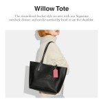 COACH Willow Tote in Black Pebble Leather