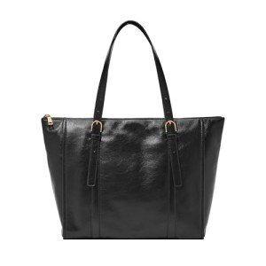 Fossil Women's Black Leather Carlie Tote Bag