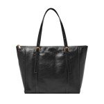 Fossil Women's Black Leather Carlie Tote Bag