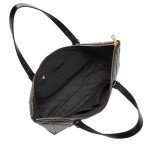 Fossil Women's Black Leather Carlie Tote Bag