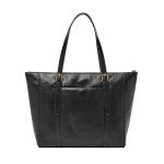 Fossil Women's Black Leather Carlie Tote Bag