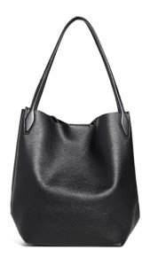 Madewell Soft Grain Black Large Shopper Tote