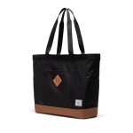 Herschel Heritage Tote Bag in Black/Saddle Brown