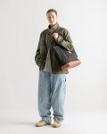 Herschel Heritage Tote Bag in Black/Saddle Brown