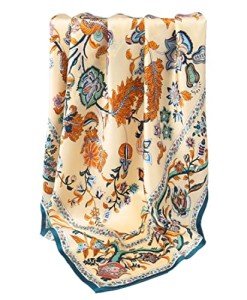Beanstalk Teal Trim Extra-Large 100% Silk Scarf
