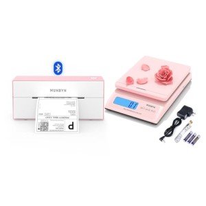 MUNBYN Bluetooth Thermal Label Printer & Scale Combo
