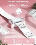 MUNBYN Bluetooth Thermal Label Printer & Pink Labels