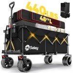 Collapsible 48'' Garden Wagon with All-Terrain Wheels