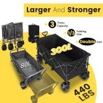 Collapsible 48'' Garden Wagon with All-Terrain Wheels