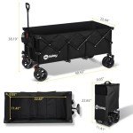Collapsible 48'' Garden Wagon with All-Terrain Wheels