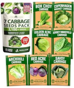 Home Grown 7 Varieties Cabbage Seeds for Planting