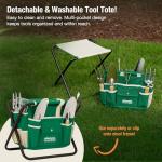 Stainless Steel 7-Piece Gardening Tool Set with Stool