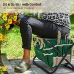 Stainless Steel 7-Piece Gardening Tool Set with Stool