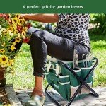 Stainless Steel 7-Piece Gardening Tool Set with Stool
