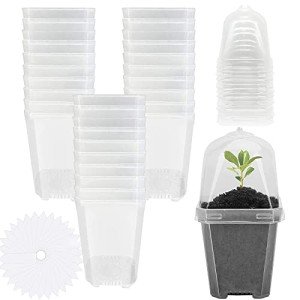 30PCS Clear Plant Nursery Pots with Humidity Dome