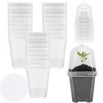 30PCS Clear Plant Nursery Pots with Humidity Dome