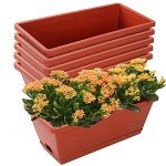 7-Pack Red Window Box Planter Set, 17 Inches
