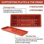 7-Pack Red Window Box Planter Set, 17 Inches