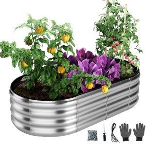 Galvanized Metal Raised Garden Bed Kit - 4x2ft