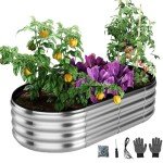 Galvanized Metal Raised Garden Bed Kit - 4x2ft