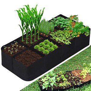 8-Grid Fabric Raised Garden Bed for Veggies & Flowers