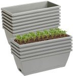 12-Pack 17-Inch Rectangle Planter Boxes - Gray