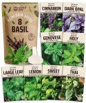 8-Pack Non-GMO Culinary Basil Seeds Variety