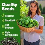 Genovese Basil Seeds - 2 Pack for Gardening
