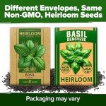 Genovese Basil Seeds - 2 Pack for Gardening