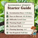 Organic Bloomsdale Spinach Seeds - Non-GMO, 350 Pack