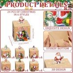 Retro Christmas Candy Gift Boxes - 24 Pack