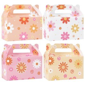 Retro Daisy Flower Candy Gift Boxes - 24 Pcs