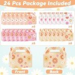 Retro Daisy Flower Candy Gift Boxes - 24 Pcs