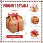 Retro Christmas Candy Gift Box Set - 24 Pcs