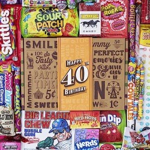 Retro Candy Gift Box for 40th Birthday Party