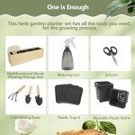 Indoor Herb Garden Kit with Wooden Box & Tools
