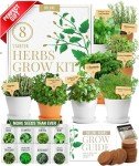 Deluxe 8 Herb Garden Kit for Home Growing