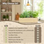 Indoor Herb Garden Kit with Wooden Box & Tools