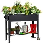 LEETOLLA Elevated Herb Garden Planter Box