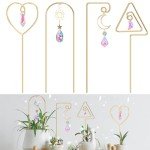 Colorful Indoor Plant Trellis with Crystal Sun Catcher