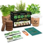 Indoor Herb Garden Kit with 5 Non-GMO Seeds