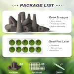 50 Hydroponic Grow Sponges with Labels and Tweezers