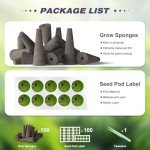 100 Hydroponic Grow Sponges for Indoor Gardens