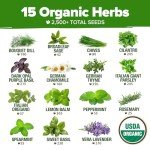 15 Organic Herb Seeds Variety Pack for Indoors