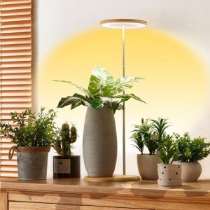 Adjustable Bamboo LED Grow Light for Indoor Plants