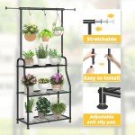 Heavy-Duty 3-Tier Metal Plant Stand - Black