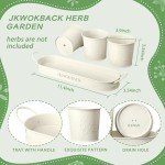 Indoor Herb Garden Planter with Tray Set
