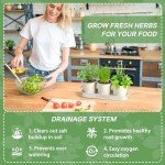 Indoor Herb Garden Planter with Tray Set