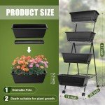 4-Tier Movable Raised Garden Bed for Indoor Use