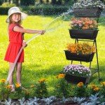 4-Tier Movable Raised Garden Bed for Indoor Use